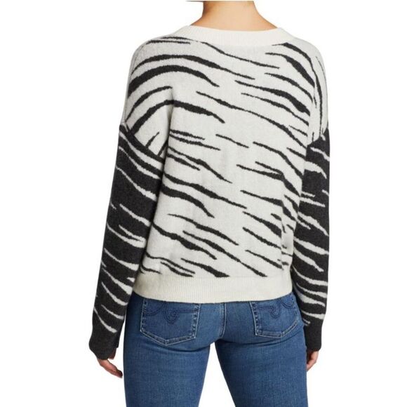 Rails Lana Mixed Abstract Tiger Wool Cashmere Blend Sweater Size S - Picture 2 of 10